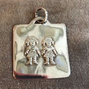 Sterling silver slide - 2 girls